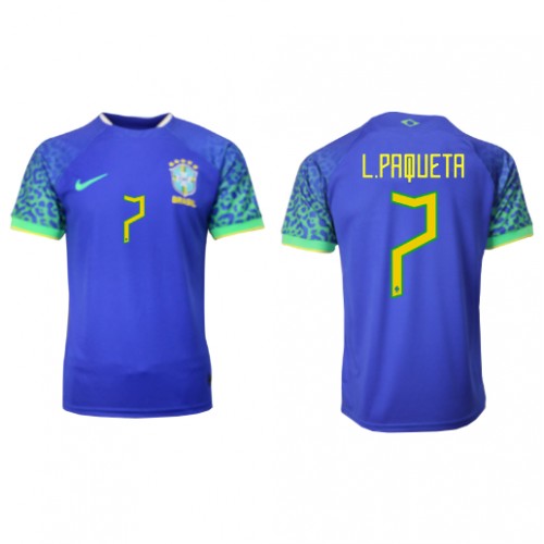 Pánský Fotbalový dres Brazílie Lucas Paqueta #7 MS 2022 Venkovní Krátký Rukáv